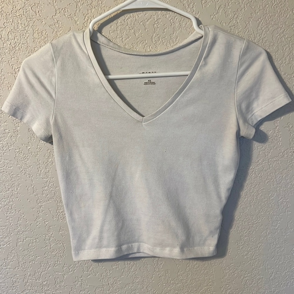 White V-Neck